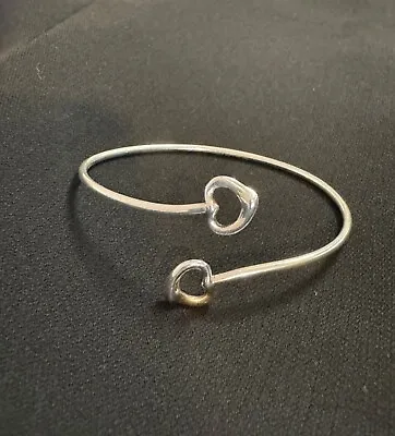 Tiffany & Co.  Elsa Peretti Authentic Sterling Silver Open Heart Bracelet • $175