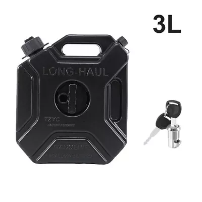 3L Petrol Fuel Tank Oil Can With Lock Key Bracket Holder For Motorcycle SUV ATV • $37.89