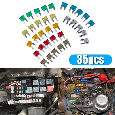35Pc Car Motorbike 5 7.5 10 15 20 25 30 AMP Parts MIXED Mini Blades Fuse • $6.96