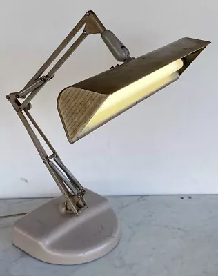 Vintage Industrial Fluorescent Desk Task Lamp. Adjustable LUXO Style Light • $150