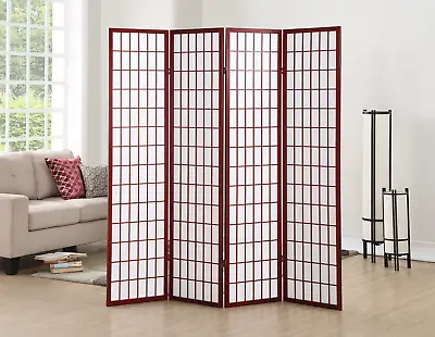 4 Panel Cherry Oriental Shoji Screen / Room Divider • $79.99