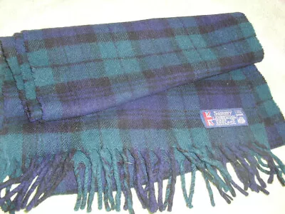 Vintage Lambswool Sammy Scarf- Black Watch Tartan • £5