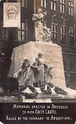 Postcard  Wwi  Brussels Edith Cavell Memorial • £5.90