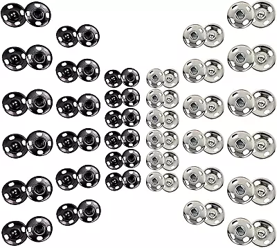 100 Sets Sew-On Snap Buttons Metal Snaps Fasteners Press Studs Buttons For Sewin • $10.68
