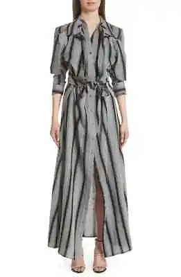 🖤 Y / PROJECT Linen Stripe Belted Tie Maxi Layered Shirt-Dress XS 00/0 Rihanna • $374.25