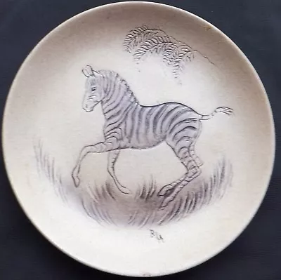 £5 • Buy Zebra - African Baby Animals Poole Stoneware 5  Plate By Barbara Linley Adams
