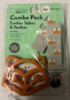 NEW! Malarkey Kids Teether Tether & Teether - Combo Pack Fox -3M+ BPA Free • $7.99