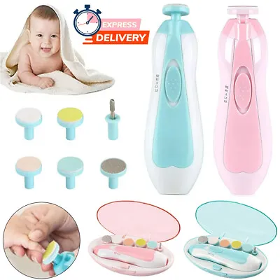 Electric Baby Nail File Kit Clippers Trimmer Toddler Toes Trim Nails Care Polish • £7.19
