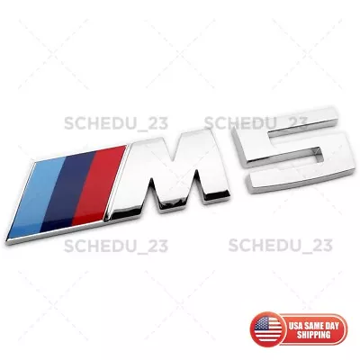 13-16 BMW F10 M5 Car Rear Trunk Emblem Nameplate Badge Sticker Silver Chrome • $24.99