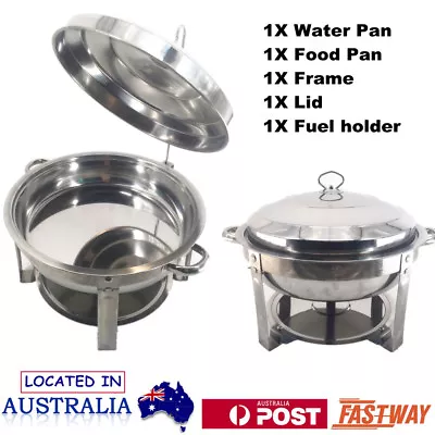 Round Stainless Steel Chafer Bain Marie Chafing Dishes Buffet Food Warmer Heater • $59.37