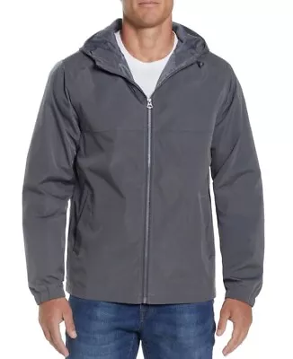 WP Weatherproof Hooded Full Zip Rain Slicker Sport Jacket Raincoat Gray XL NEW • $24.95