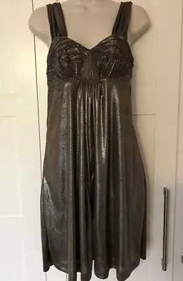 MISS SIXTY / M60 Designer Bronze Goddess Dress. Rare Vintage. Sz M • £29.99