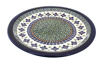 Blue Rose Polish Pottery Mosaic Flower Dinner Plate • $76.50