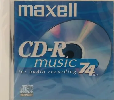 Maxell CD-R / CD-R74MU / Audio Music 74 Mins CDR Blank Recordable Disc - NEW • £5.99