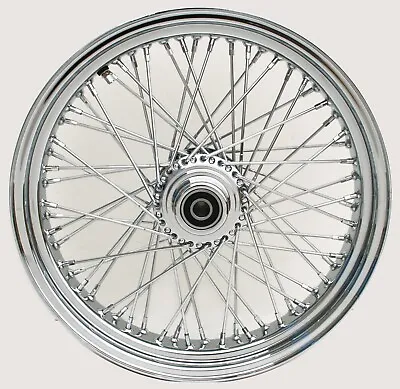 Chrome Billet 60 Spoke 18  X 3.5  Front Single Disc Wheel For Harley & Custom • $223.24