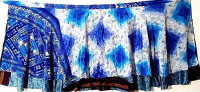 Women's Indian Sari Wrap Skirt Handmade Reversible Vintage Hippie XL Tea • $25.99