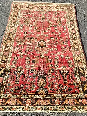 Antique Oriental Rug Sarouk Mat Tribal Floral Farmhouse Chic  • $168