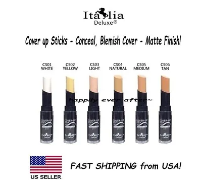 $4.99 • Buy Italia Cover Up Sticks - Concealer Stick - Water Proof & Matte Blemish Cover Up 