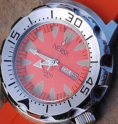 Sea Monster Watch Norsk Norway Tokyo Olympics Diver Citizen Quartz -  Orange • $69