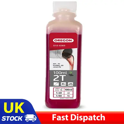 Oregon 2-Stroke Engine Oil 100ml One Shot Clean Burning Low Ash Lubricant 2T UK • £2.75