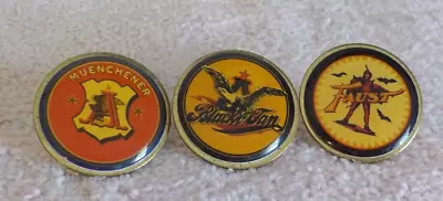 Anheuser-busch Black & Tan/faust/muenchener Push Back Lapel Pin Lot Of 3 • $20