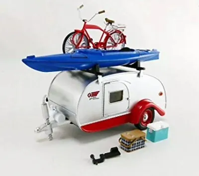 1947 US American Caravan Teardrop & Accessories G 1:24 Scale Model Metal • $85.09