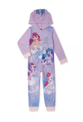 NWT - My Little Pony Hooded Blanket Sleeper Pajamas Sizes 10/12 - FREE SHIPPING • £18.96