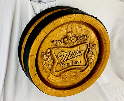 Vintage Miller High Life Beer Barrel Light-Cask Bar Sign 16”x16 X6.5  • $49.50