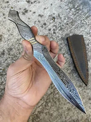 $44.10 • Buy AUTHENTIC Double-Edged V42 Military Damascus Steel Dagger Boot Knife W|| DESIGN
