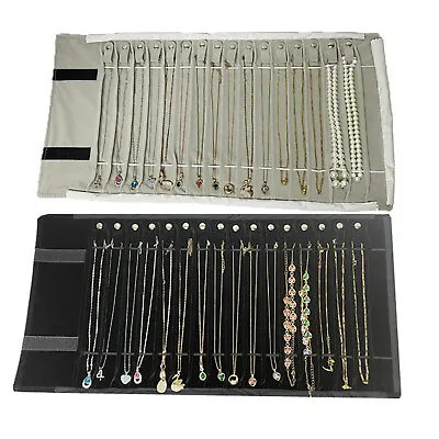 Portable Jewelry Roll Untangled Secure Necklace Travel Storage Bag Display Pouch • $21.97
