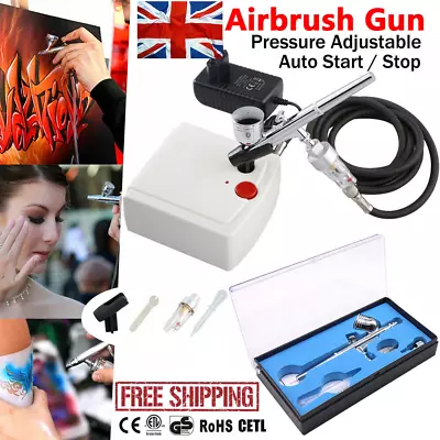 Airbrush Spray Gun Kit Or Compressor Dual Action For Model Paint Tattoo Nail Art • £0.99