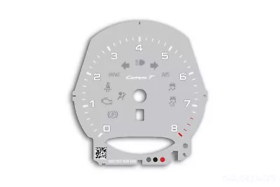 Porsche 911 991.2 Carrera T - 8000 Manual Cluster Gauge Face Tachometer - Silver • $249