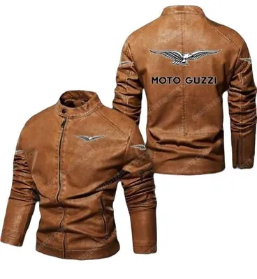 Moto Guzzi Multi Shade Motorbike Leather Jacket Cow Hide/5 Ce Approved Protector • $167.72