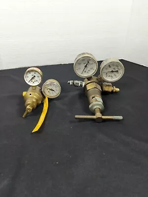 2 Vintage Brass Gas Gauges 4000 PSI U.S. Gauge • $50