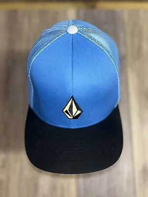 Volcom Mesh Back Snapback Trucker Hat Cap Blue Black OSFM Adjustable • $9.99