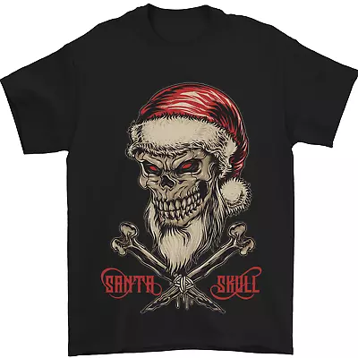 Christmas Santa Skull Heavy Metal Biker Mens T-Shirt 100% Cotton • £10.48