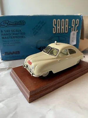 Rare Promotional Dealership 1/43 Car Model By Somerville - Saab 92 (1950) Rally • £170