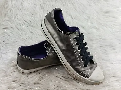 MILEY CYRUS Silver Pewter Casual Shoes Sneakers Size US 9 / EUR 39 • $22.99
