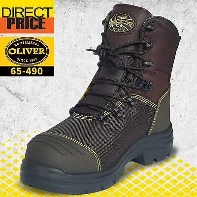 Oliver Mens Water Proof Resistant LaceUp 150mm Work Boots Steel Cap Safety 65490 • $229.95