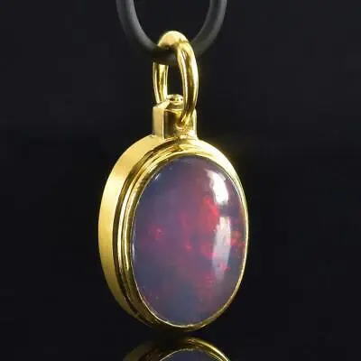 18K Gold Vermeil Sterling Silver Pendant Ethiopian Welo Opal & Diamond 9.03 G • $199