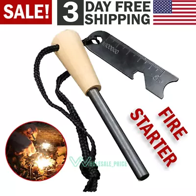 Magnesium Ferrocerium Ferro Rod Flint Survival Fire Starter Kit Camping Lighter • $7.99