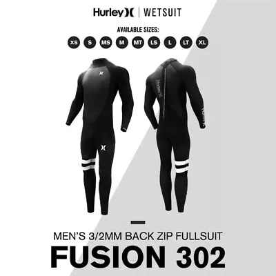 New In Box Hurley Fusion Wetsuits Men 302 Back Zip Large Short • $89