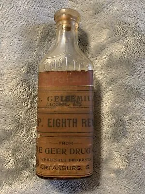 Vintage Tr. Gelsemium Paper Label Poison Bottle The Greer Drug Co Spartanburg SC • $20