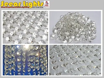 Chandelier Light Crystals Cut Glass Beads Drops Christmas Tree Droplets Parts BN • £15.35