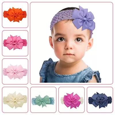 Baby Girls Hair Band Headband Flower Soft Elastic Headwear For Toddler Newborn • £2.40