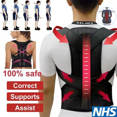 UK Adjustable Posture Corrector Corset Brace Back Support Shoulder Straightener • £9.99