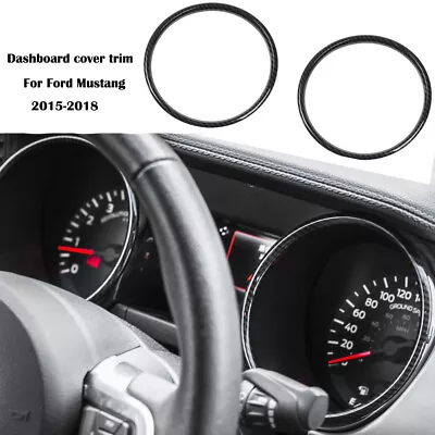 Carbon Fiber Interior Dashboard Cover Trim Ring Decor For Ford Mustang 2015-2020 • $16.99