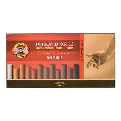 Koh-I-Noor 8522 Toison D'Or Soft Chalk Pastels In Brown & Grey - Sets Of 12 • £8.95