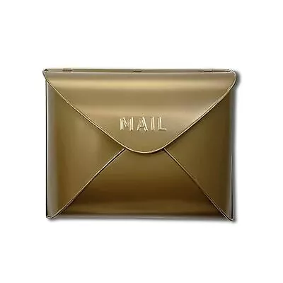 Envelope Wall Mounted Metal Mailbox Maximum Rust Protection Antique Brass F... • $123.06