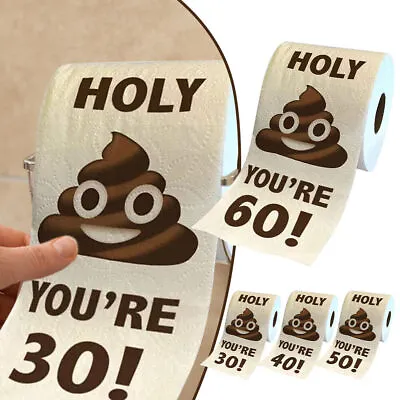 Funny Toilet Paper Roll Birthday Decoration 30th-70th Gifts For Women Men Gifts • £5.98